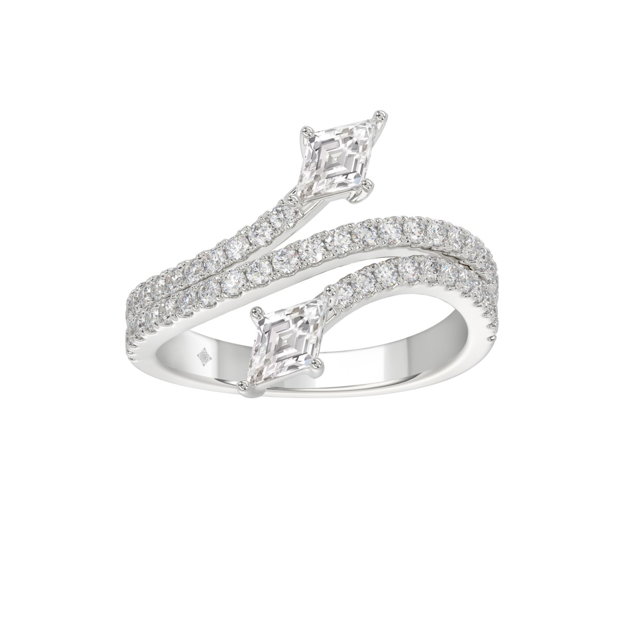 14K WHITE GOLD 1 1/2CT ROUND/LOZENGE DIAMOND LADIE...