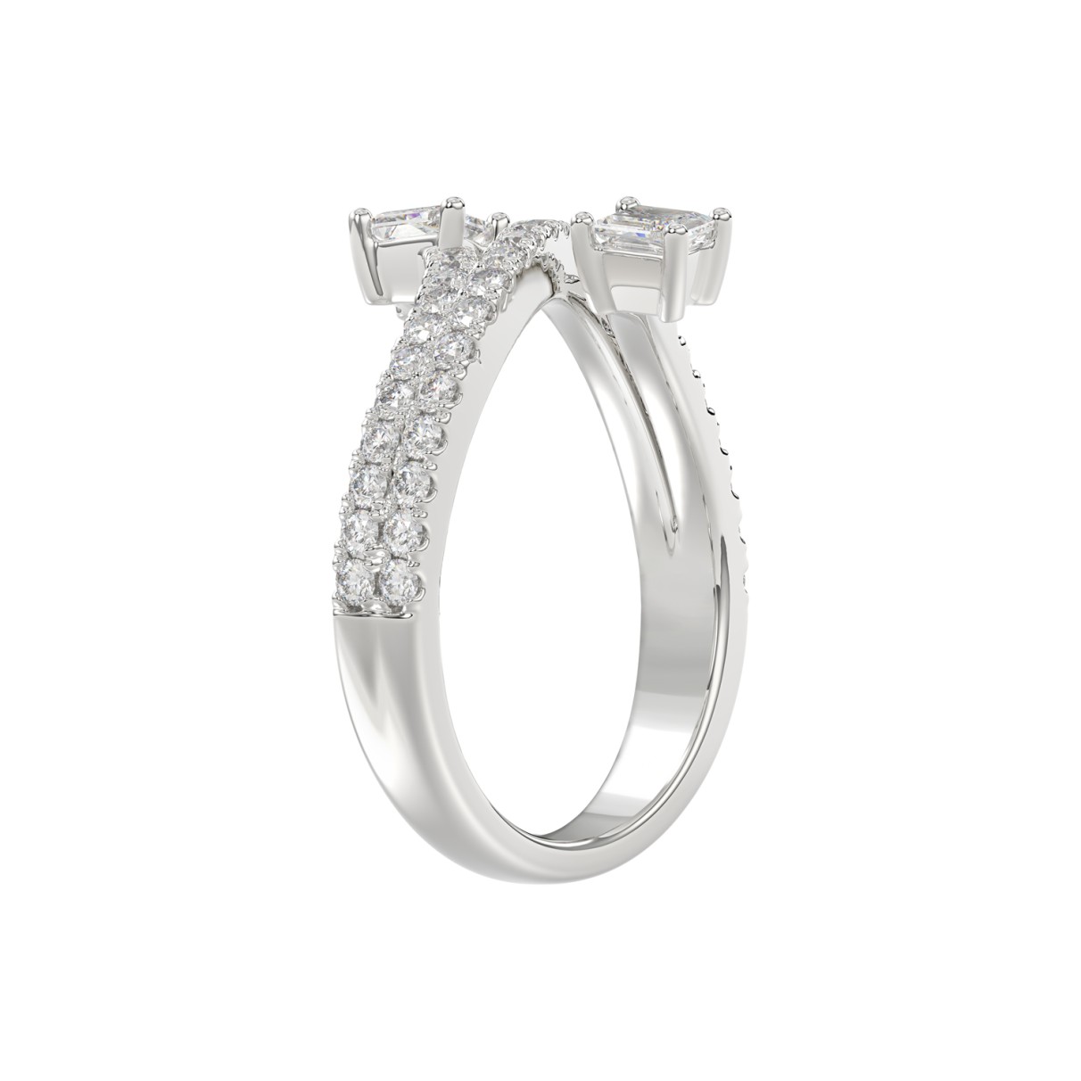 14K WHITE GOLD 1 1/2CT ROUND/LOZENGE DIAMOND LADIES RING