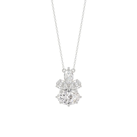 14K WHITE GOLD 1 1/2CT MARQUISE/PEAR/OVAL DIAMOND LADIIES PENDANT WITH CHAIN