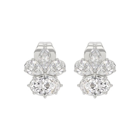 14K WHITE GOLD 1 3/4CT MARQUISE/PEAR/OVAL DIAMOND LADIES EARRINGS