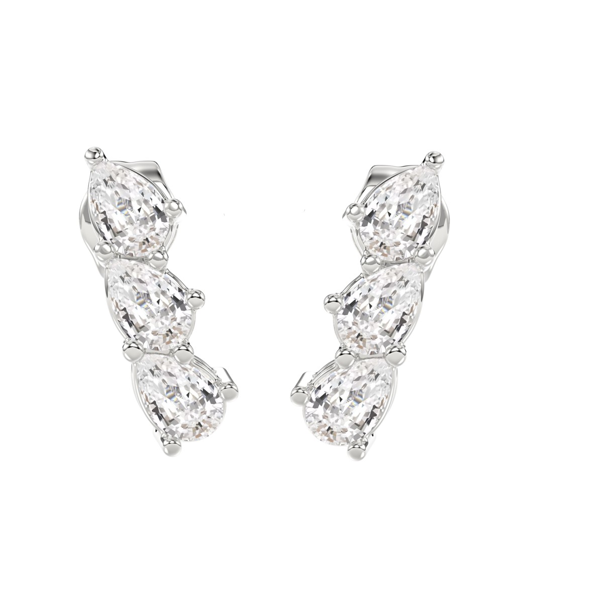 14K WHITE GOLD 1 1/5CT PEAR DIAMOND LADIES EARRING...