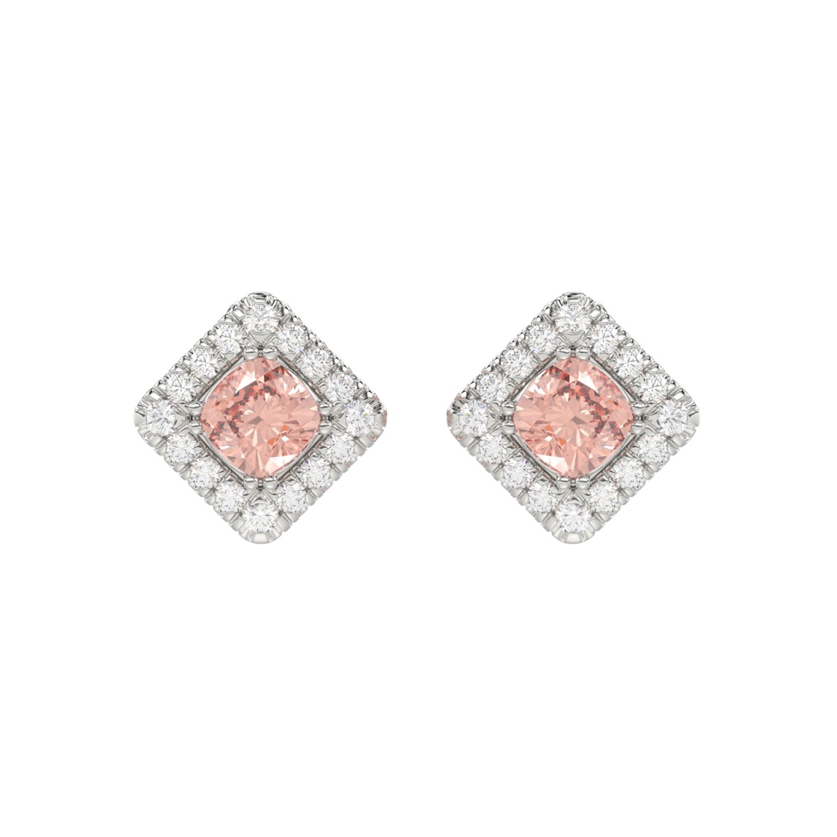 14K WHITE GOLD 1 1/4CT ROUND/CUSHION DIAMOND LADIE...