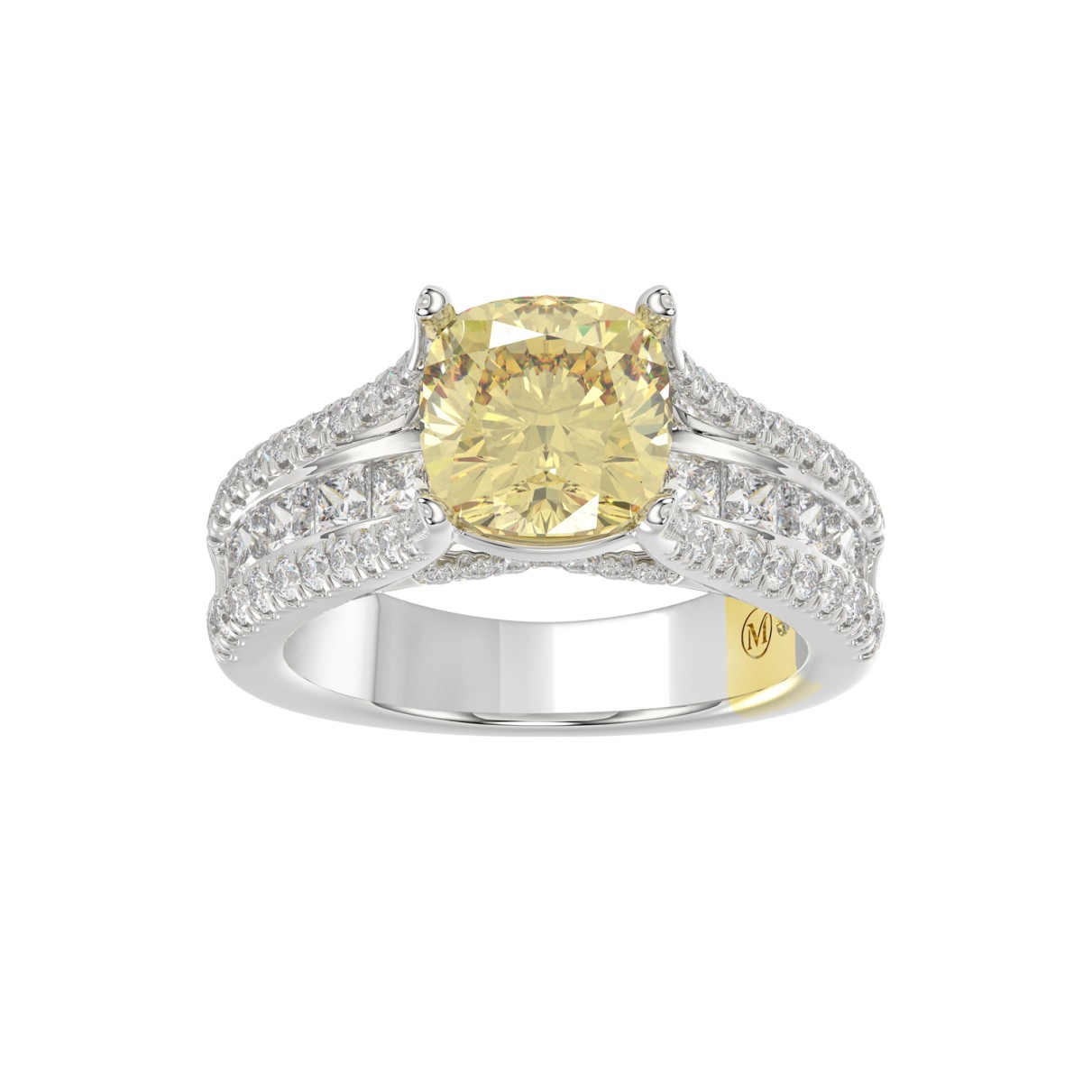 14K WHITE GOLD CRAFTED WITH 18K YELLOW GOLD SHANK ...