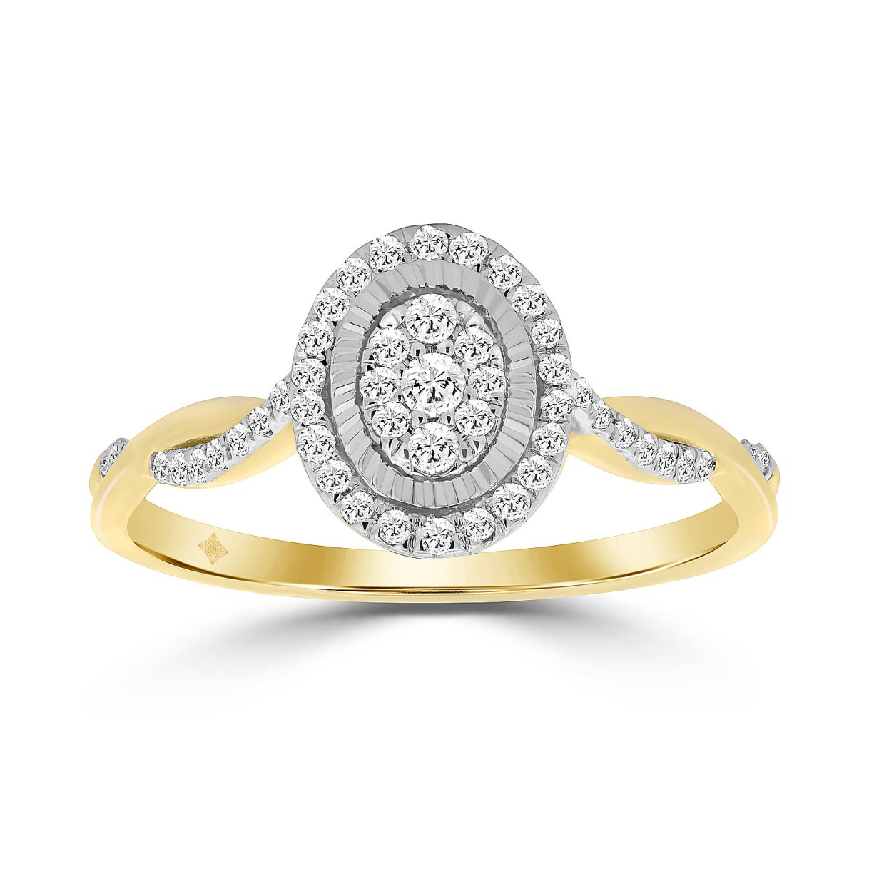 10K YELLOW GOLD 1/5CT ROUND DIAMOND LADIES RING
