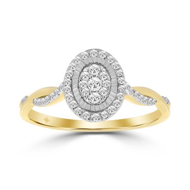 10K YELLOW GOLD 1/5CT ROUND DIAMOND LADIES RING