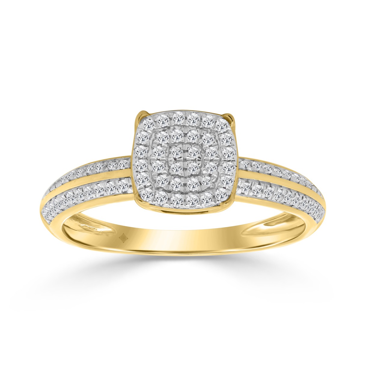 10K YELLOW GOLD 1/5CT ROUND DIAMOND LADIES RING...