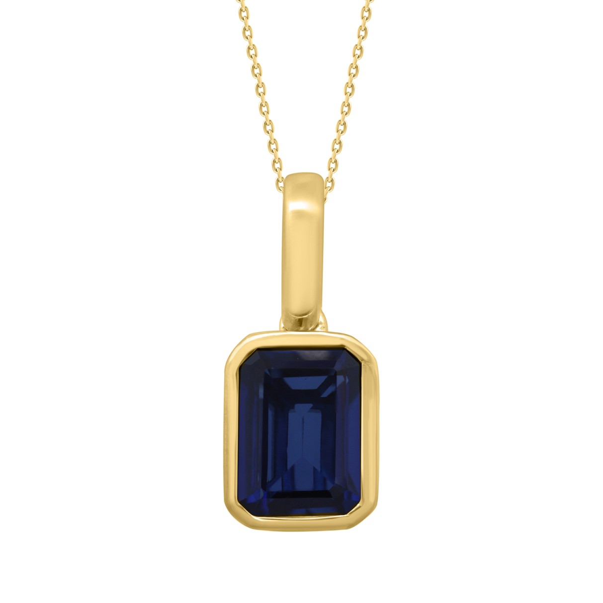 10K YELLOW GOLD 2 1/2CT BLUE SAPPHIRE EMERALD DIAMOND MEN'S CHARM PENDANT