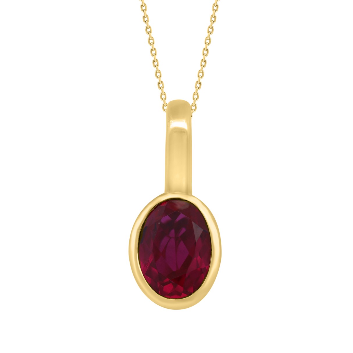 10K YELLOW GOLD 1 1/2CT OVAL RUBY DIAMOND MEN'S CH...