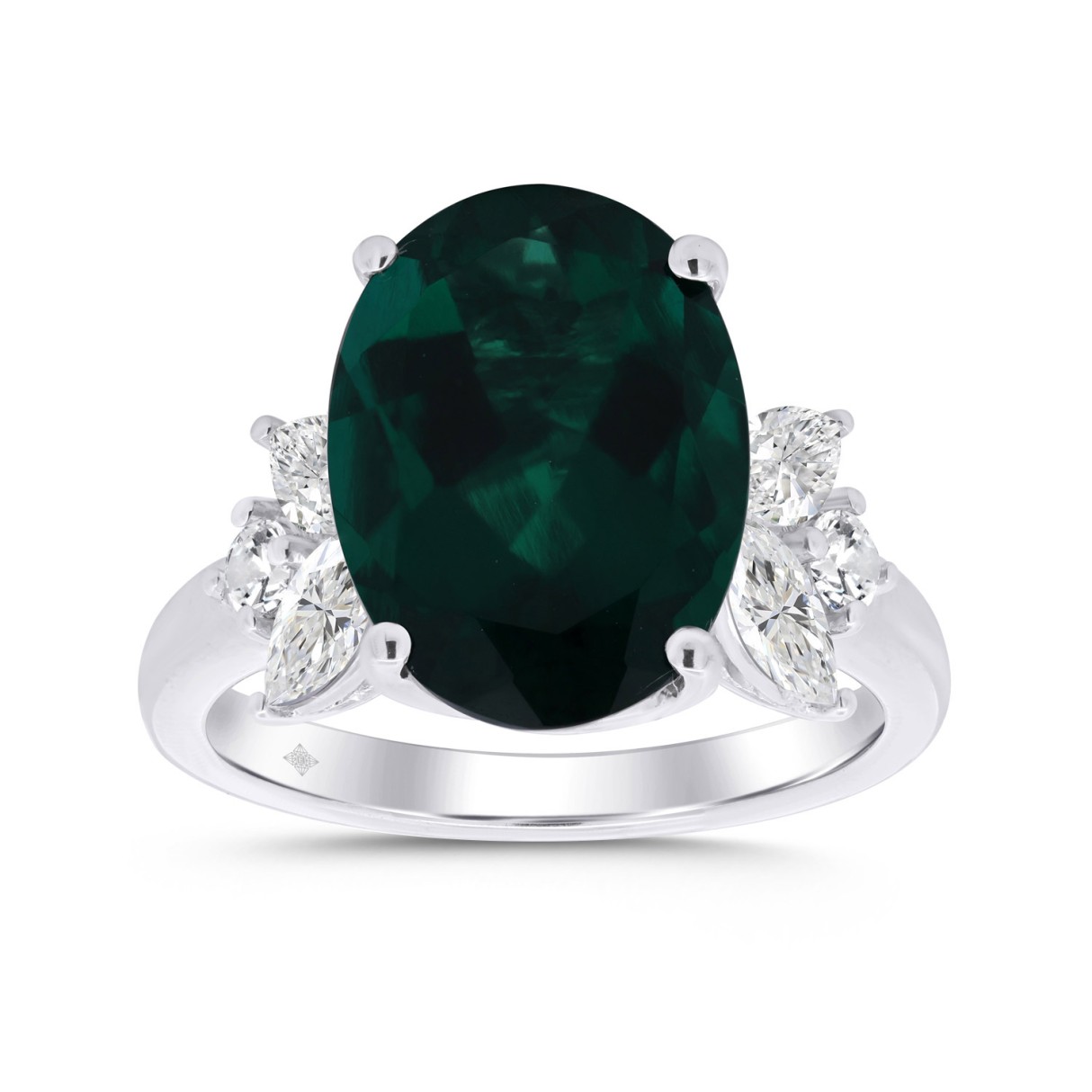 14K WHITE GOLD 1.00CT ROUND/GREEN OVAL/MARQUISE DI...