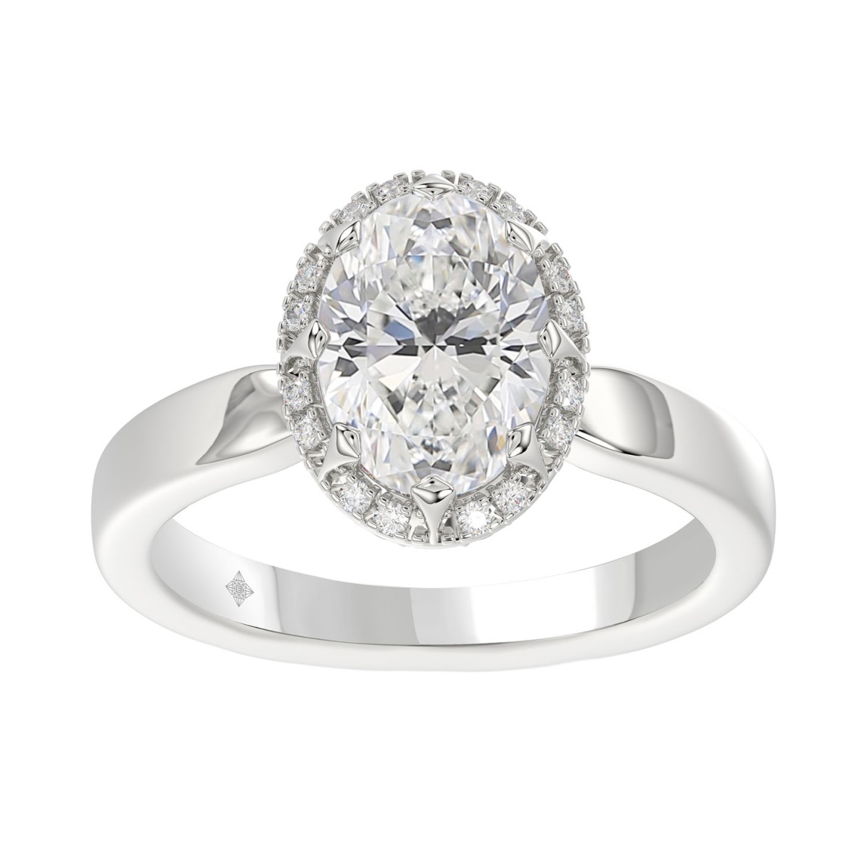 14K WHITE GOLD 2 1/4CT ROUND/OVAL DIAMOND LADIES R...
