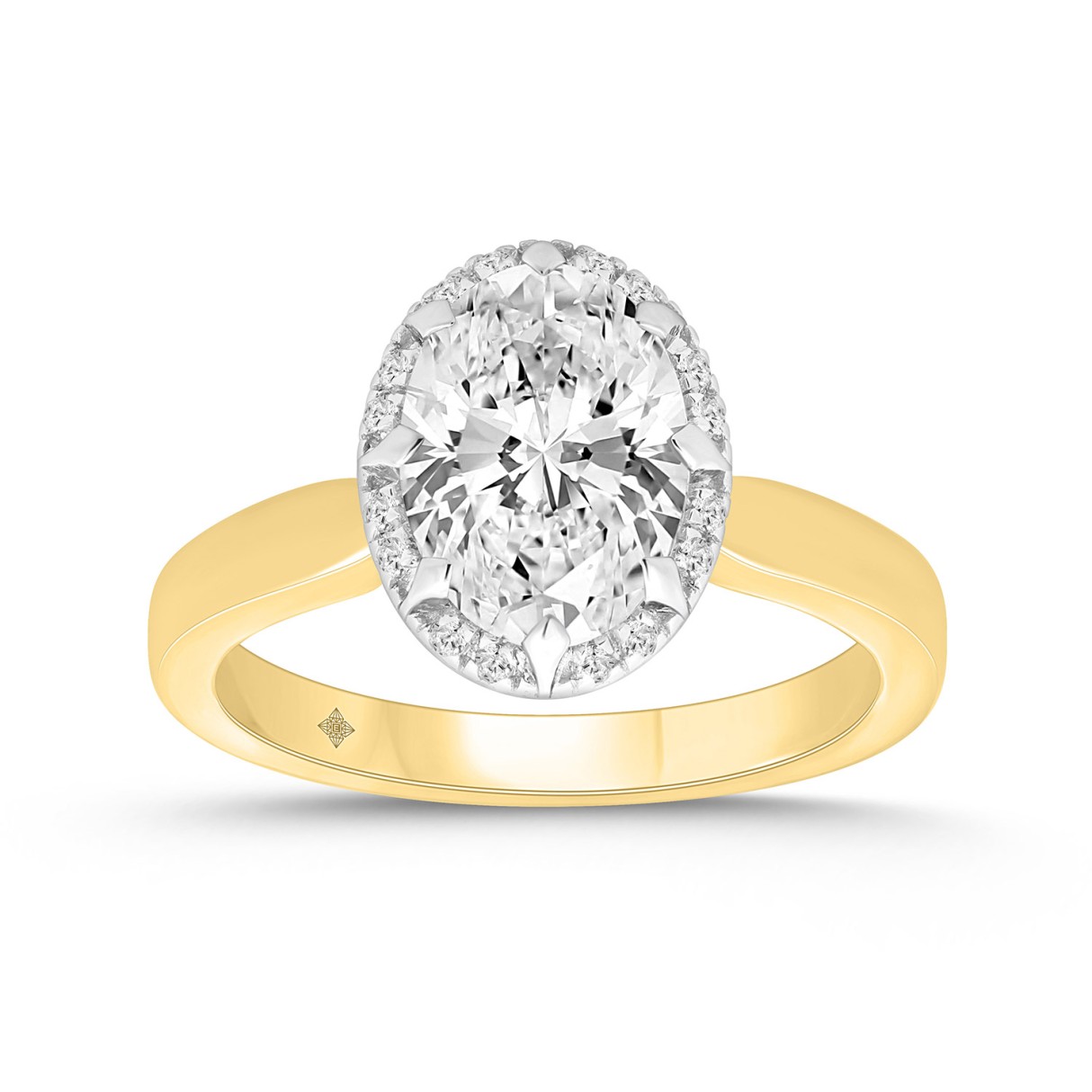 14K YELLOW GOLD 2 1/4CT ROUND/OVAL DIAMOND LADIES ...