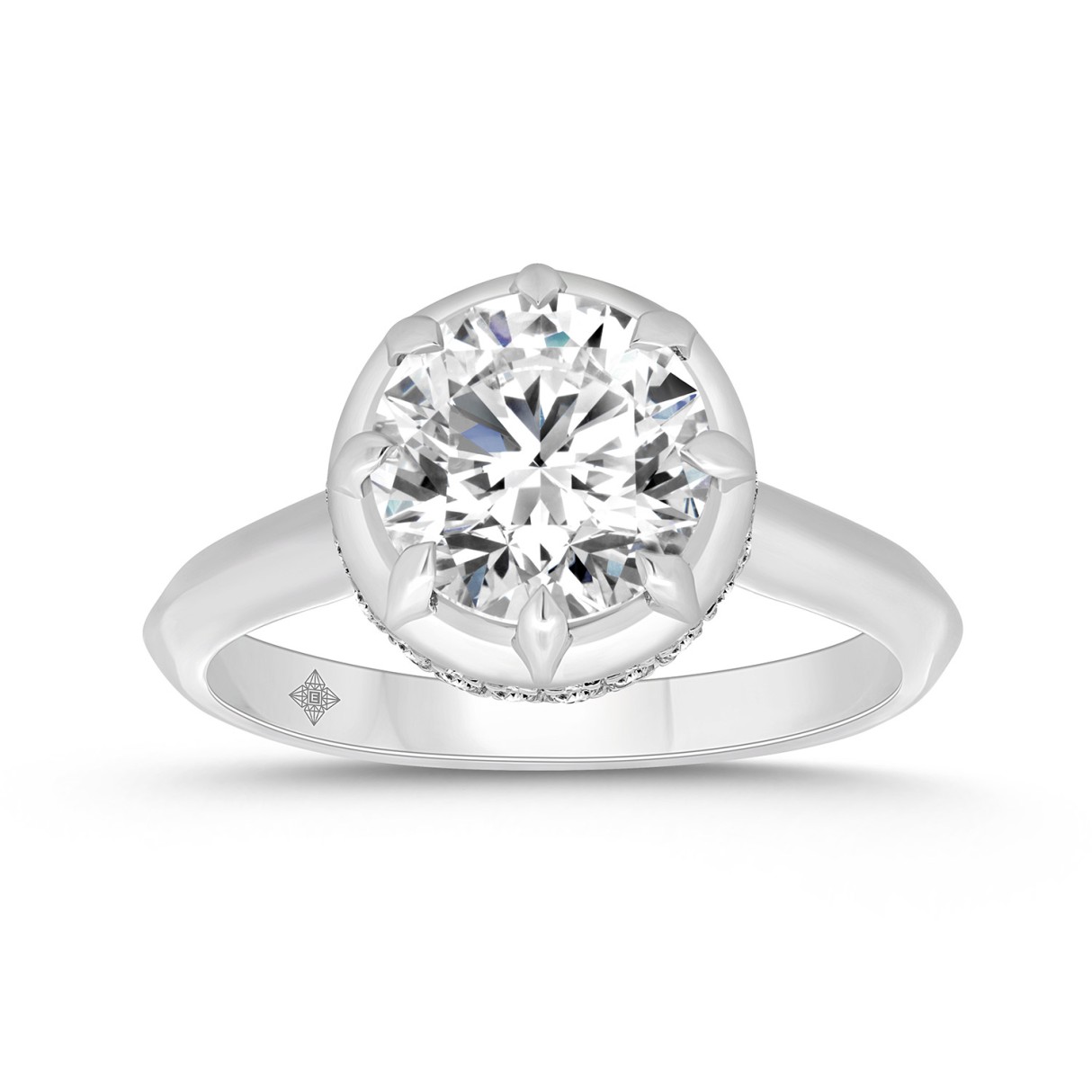 14K WHITE GOLD 2 1/2CT ROUND DIAMOND LADIES RING (...