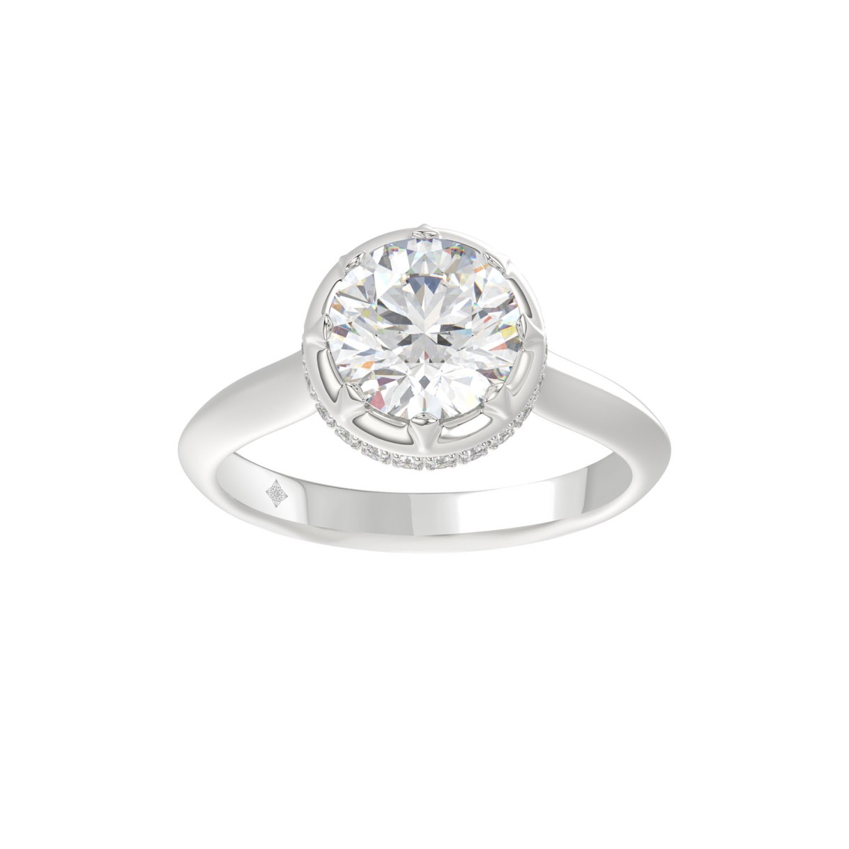 14K WHITE GOLD 2 1/2CT ROUND DIAMOND LADIES RING (...
