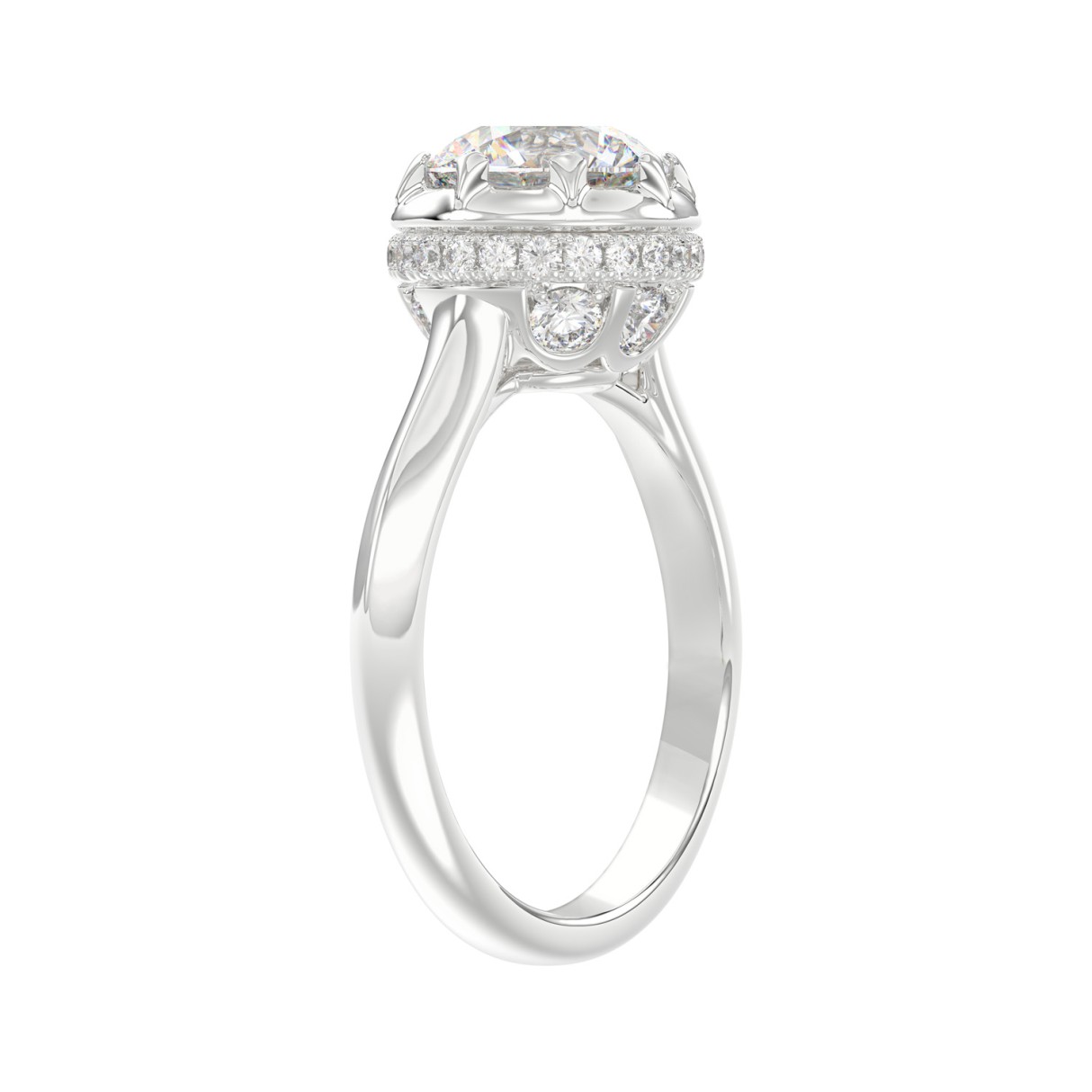 14K WHITE GOLD 2 1/2CT ROUND DIAMOND LADIES RING (CENTER STONE ROUND DIAMOND 2CT)