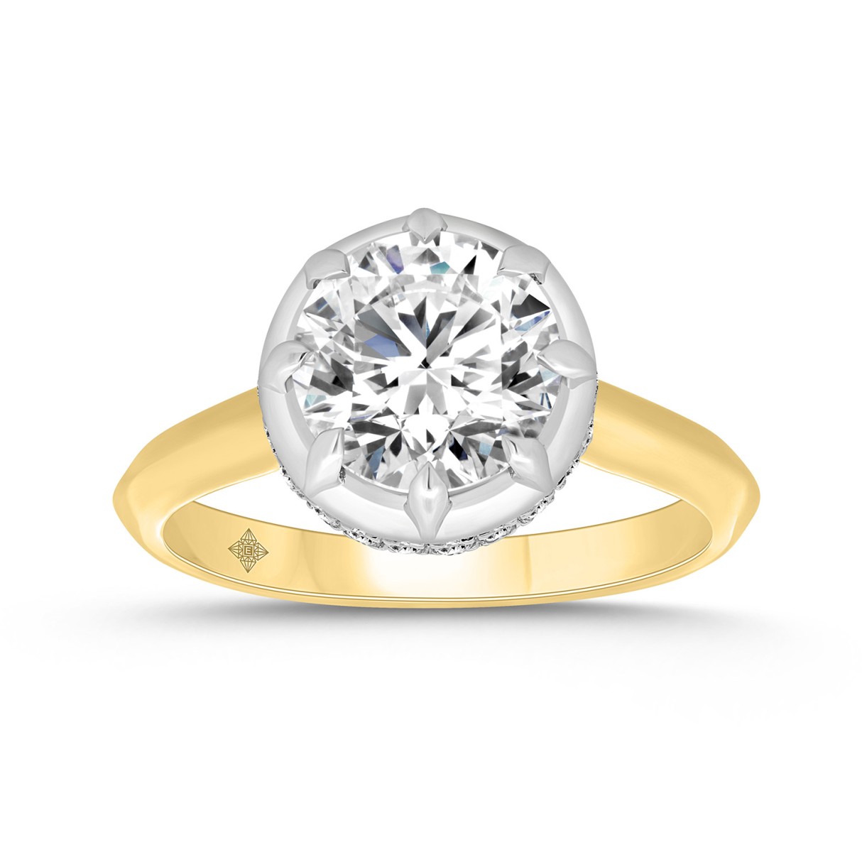 14K YELLOW GOLD 2 1/2CT ROUND DIAMOND LADIES RING ...