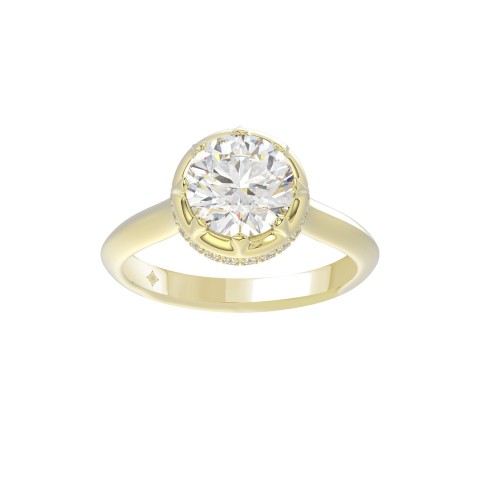 14K YELLOW GOLD 2 1/2CT ROUND DIAMOND LADIES RING (CENTER STONE ROUND DIAMOND 2CT) 14K YELLOW GOLD 2 1/2CT ROUND DIAMOND LADIES RING (CENTER STONE ROUND DIAMOND 2CT)