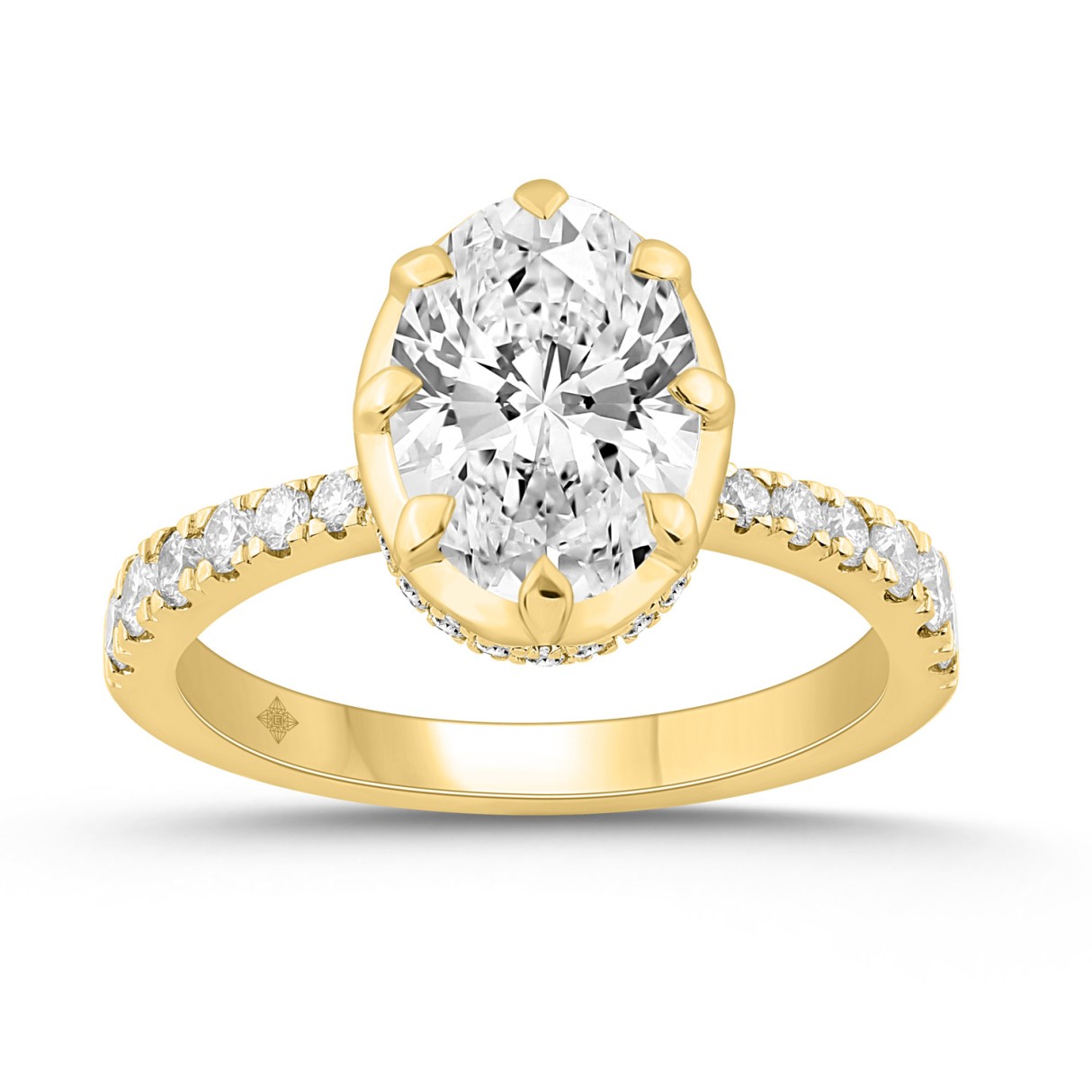 14K YELLOW GOLD 2 1/2CT ROUND/OVAL DIAMOND LADIES ...