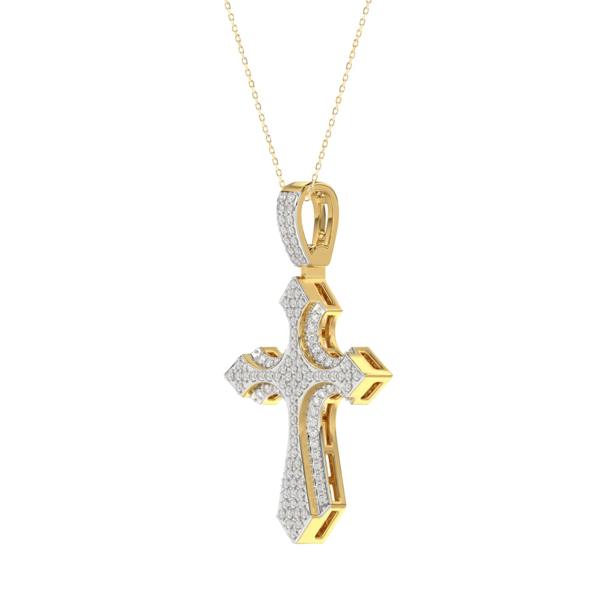 10K YELLOW GOLD 1/4CT ROUND DIAMOND LADIES PENDANT