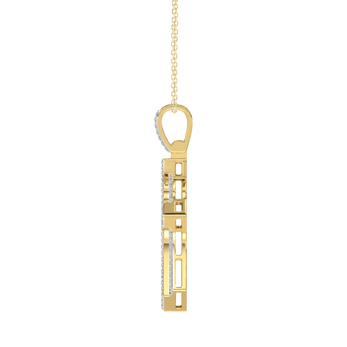 10K YELLOW GOLD 1/4CT ROUND DIAMOND LADIES PENDANT