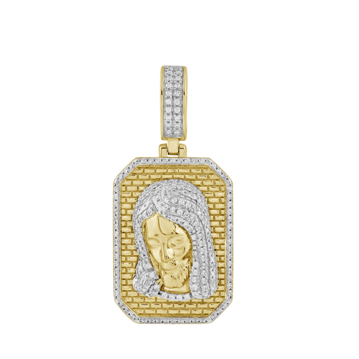 10K YELLOW GOLD 1/3CT ROUND DIAMOND MEN'S CHARM PENDANT