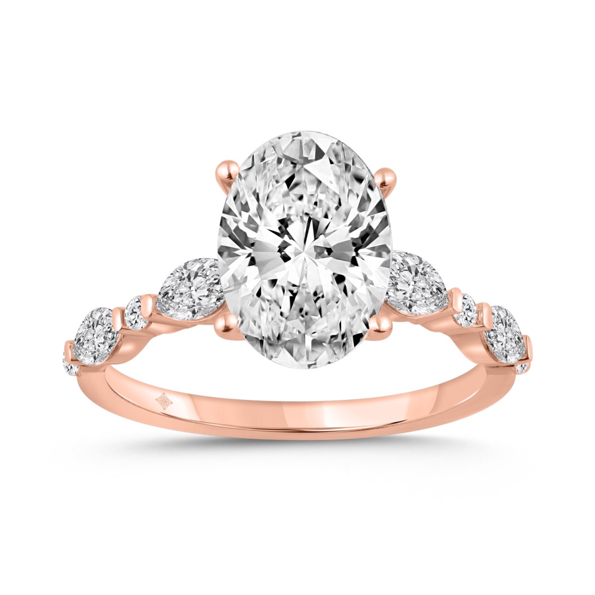 14K ROSE GOLD 4.00CT ROUND/OVAL/MARQUISE DIAMOND L...