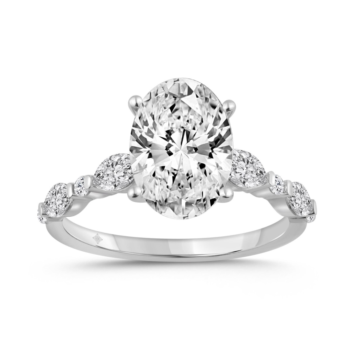 14K WHITE GOLD 4.00CT ROUND/OVAL/MARQUISE DIAMOND ...