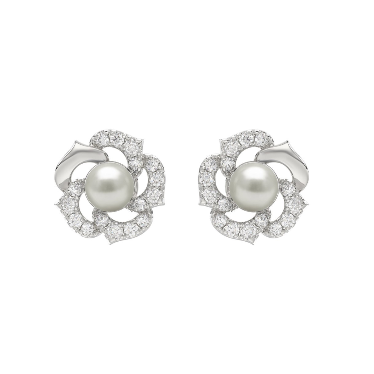 10K White Gold 1/4Ct Round Diamond & Pearl Drop Earrings For Women Classic Luxury Jewelry (Color F-G -Clarity Vs1/Vs2)