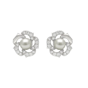 10K White Gold 1/4Ct Round Diamond & Pearl Drop Earrings For Women Classic Luxury Jewelry (Color F-G -Clarity Vs1/Vs2)