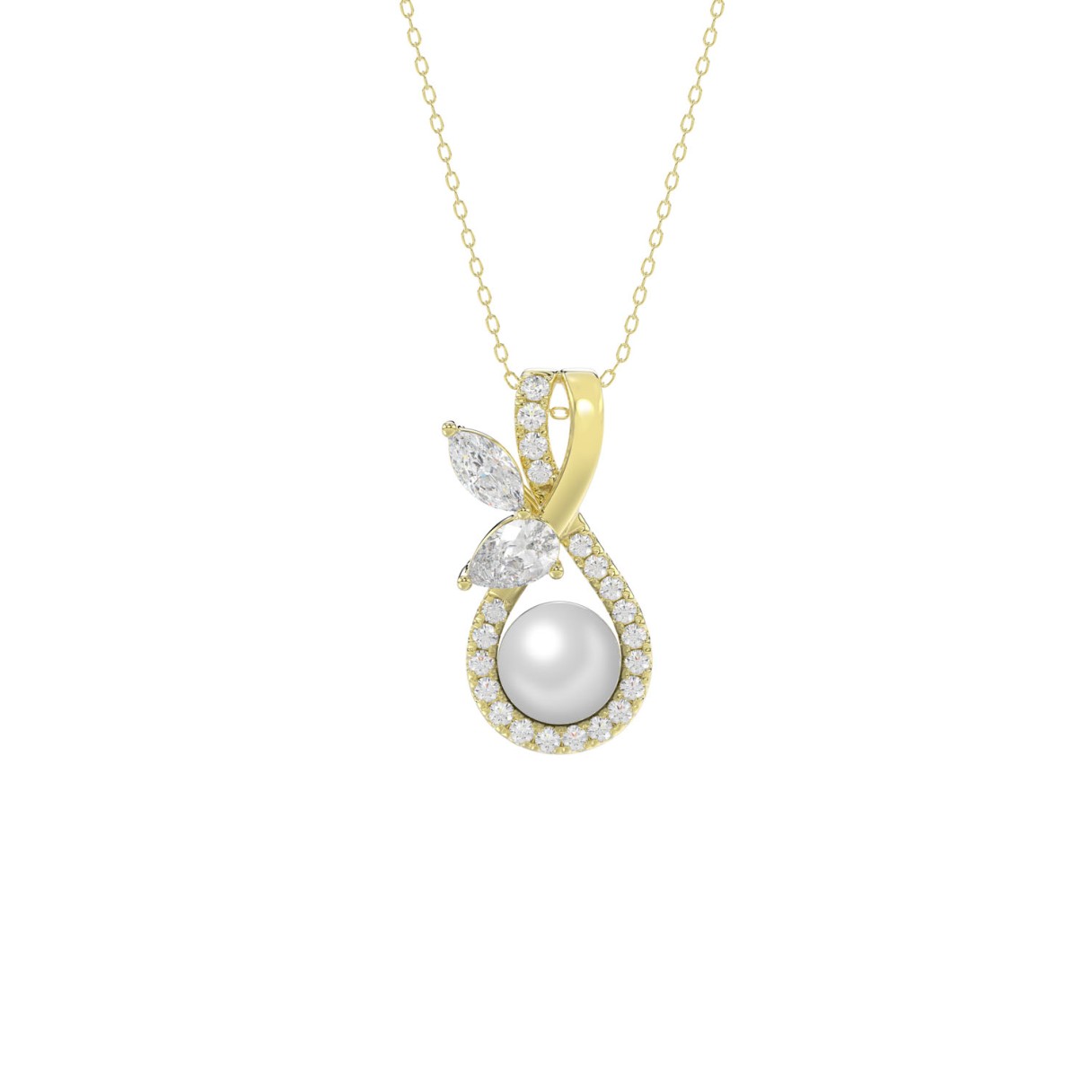 14K YELLOW GOLD 1/2CT PEAR/ROUND/MARQUISE/PEARL DI...