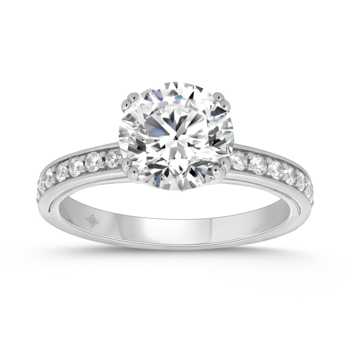 14K WHITE GOLD 2 1/4CT ROUND DIAMOND LADIES RING (...
