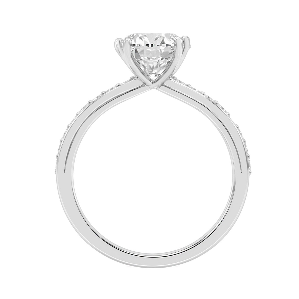 14K WHITE GOLD 2 1/4CT ROUND DIAMOND LADIES RING (CENTER STONE ROUND DIAMOND 2CT)