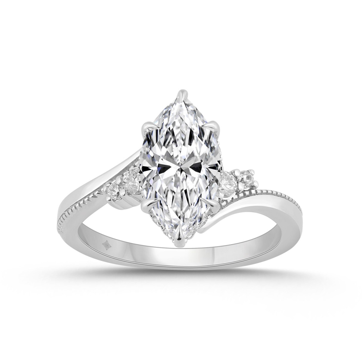 14K WHITE GOLD 2 1/4CT ROUND/MARQUISE DIAMOND LADI...