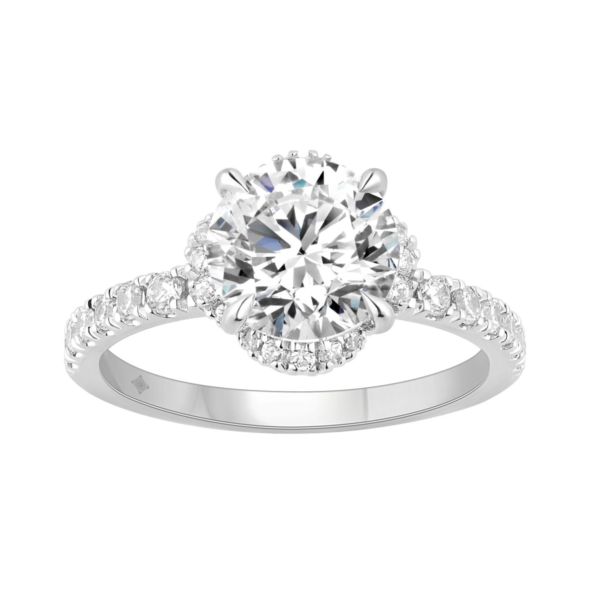 14K WHITE GOLD 2 1/2CT ROUND DIAMOND LADIES RING (...