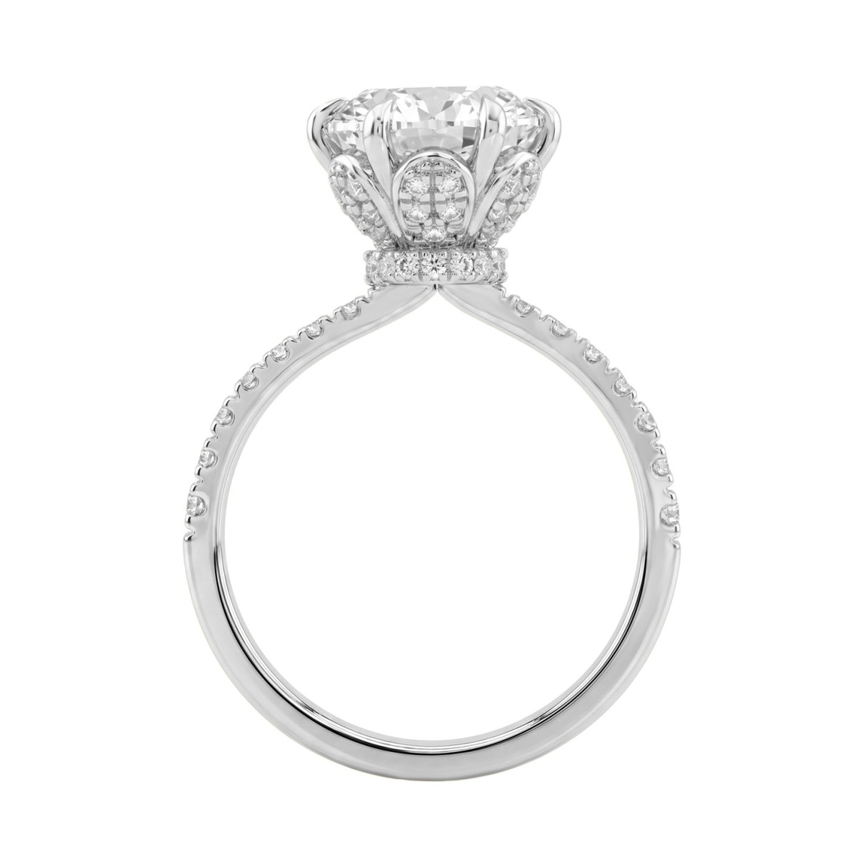 14K WHITE GOLD 2 1/2CT ROUND DIAMOND LADIES RING (CENTER STONE ROUND DIAMOND 2CT)