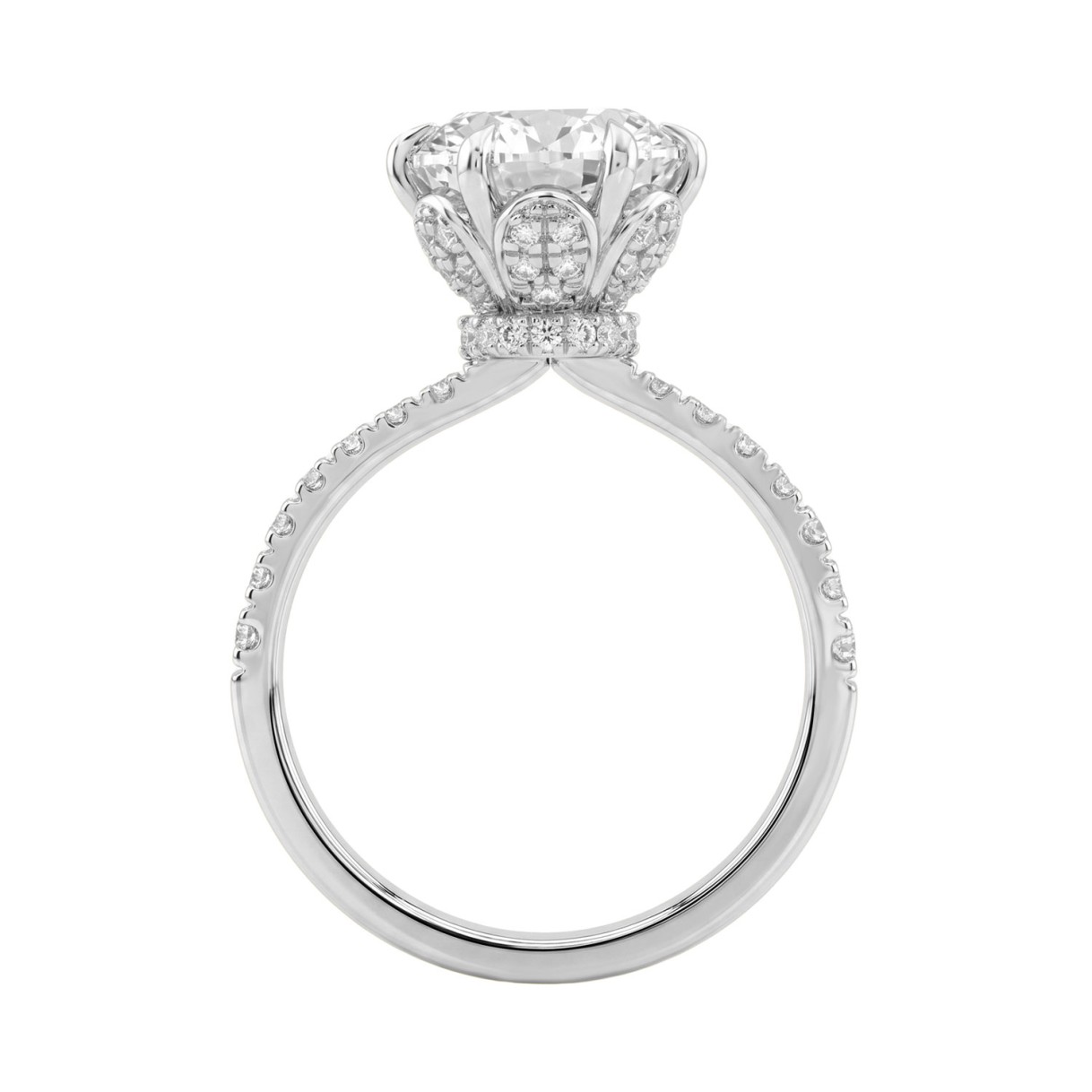 14K WHITE GOLD 2 1/2CT ROUND DIAMOND LADIES RING (CENTER STONE ROUND DIAMOND 2CT)