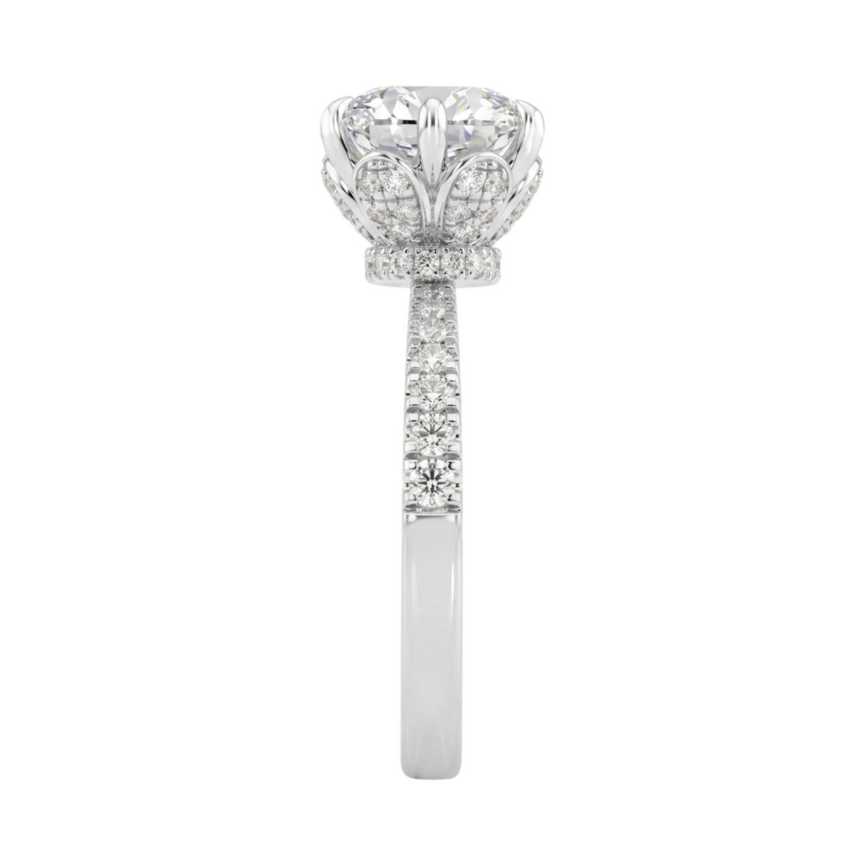14K WHITE GOLD 2 1/2CT ROUND DIAMOND LADIES RING (CENTER STONE ROUND DIAMOND 2CT)