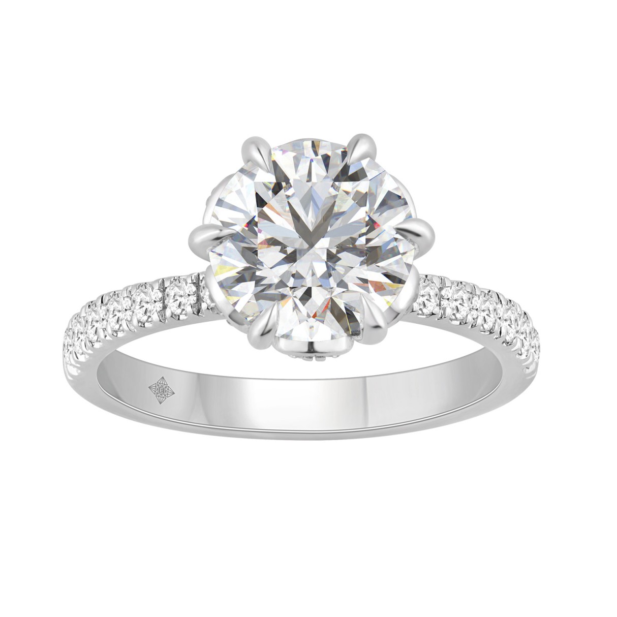 14K WHITE GOLD 2 1/2CT ROUND DIAMOND LADIES RING (...
