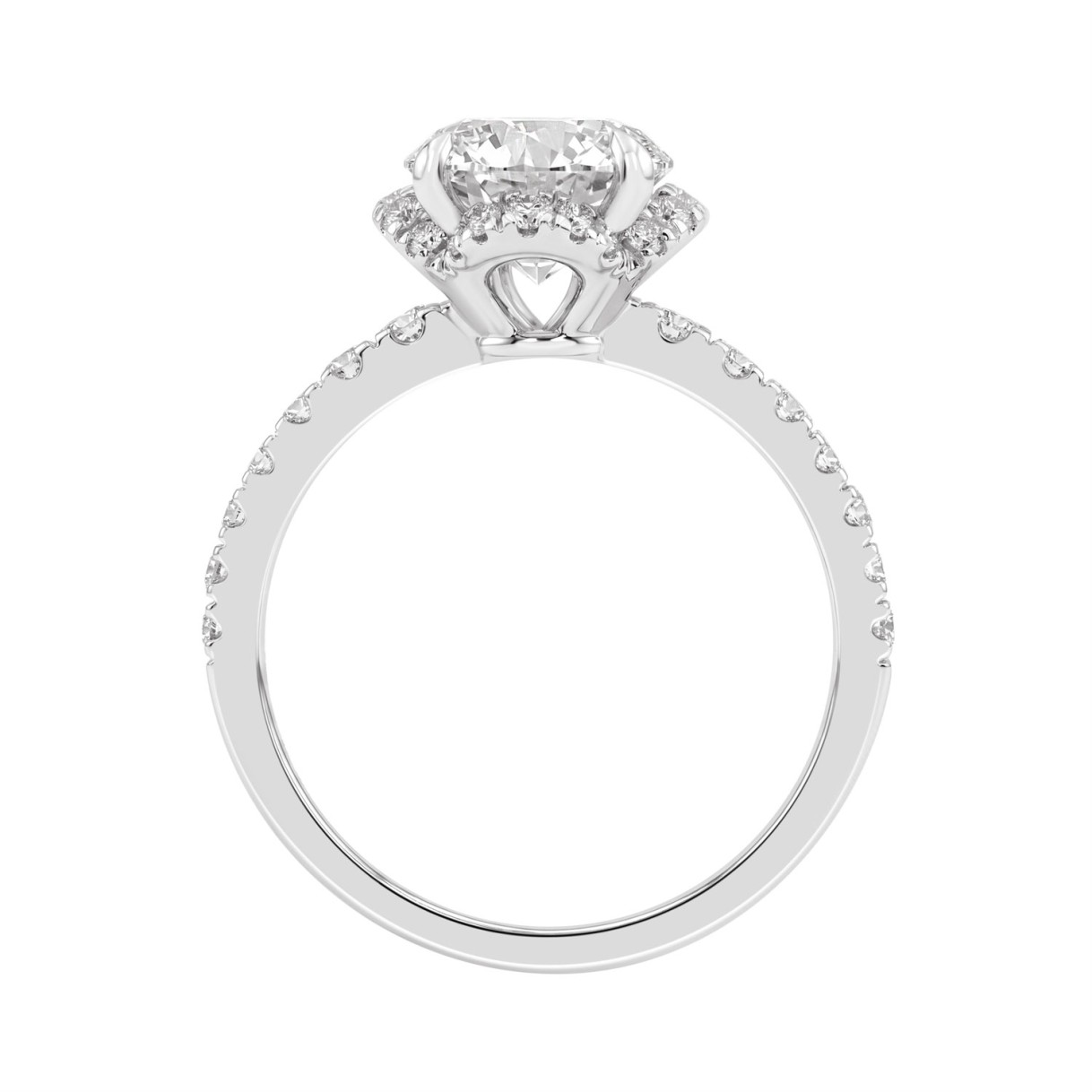 14K WHITE GOLD 2 1/2CT ROUND DIAMOND LADIES RING (CENTER STONE ROUND DIAMOND 2CT)