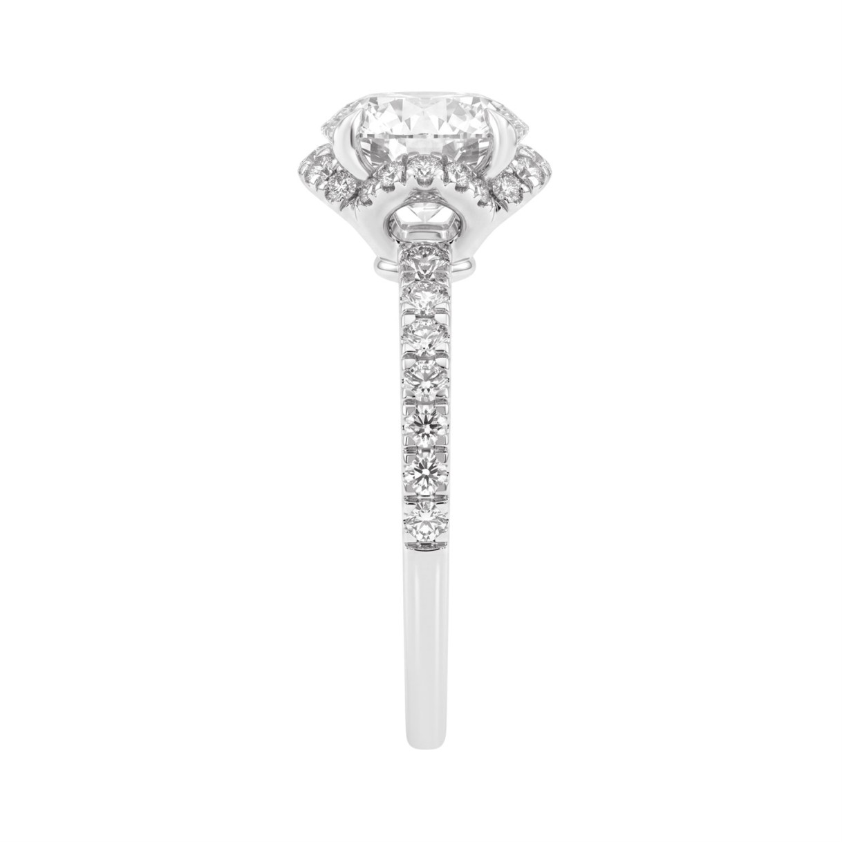 14K WHITE GOLD 2 1/2CT ROUND DIAMOND LADIES RING (CENTER STONE ROUND DIAMOND 2CT)