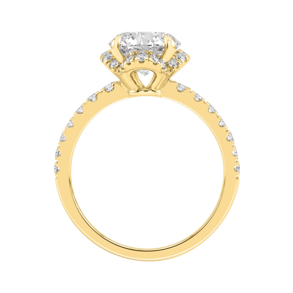 14K YELLOW GOLD 2 1/2CT ROUND DIAMOND LADIES RING (CENTER STONE ROUND DIAMOND 2CT)
