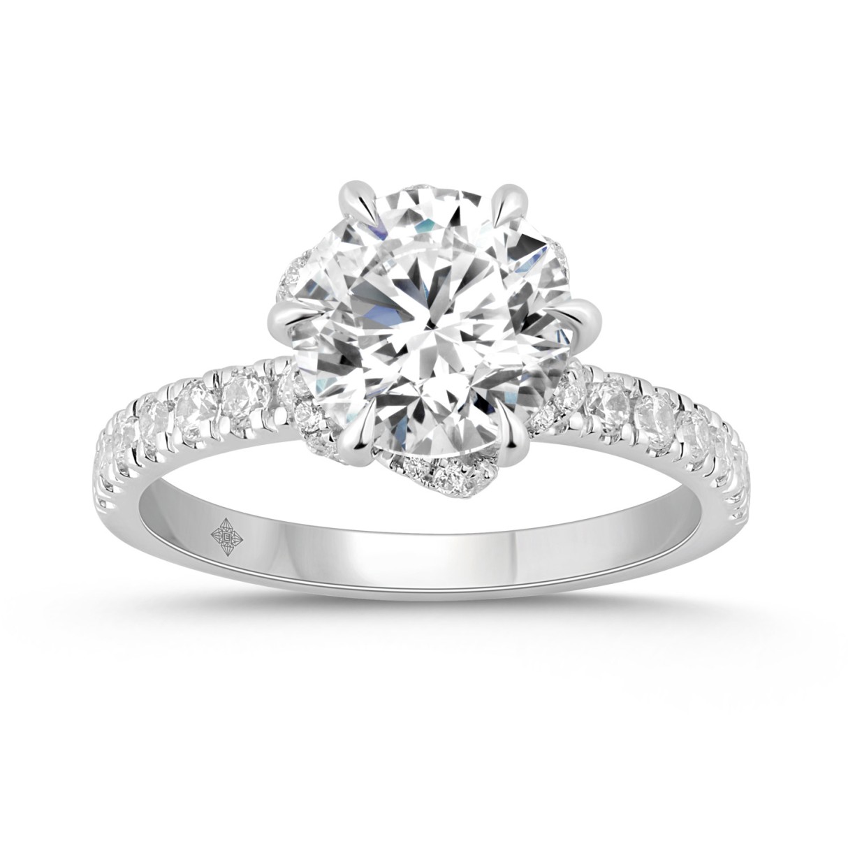 14K WHITE GOLD 2 1/2CT ROUND DIAMOND LADIES RING (...