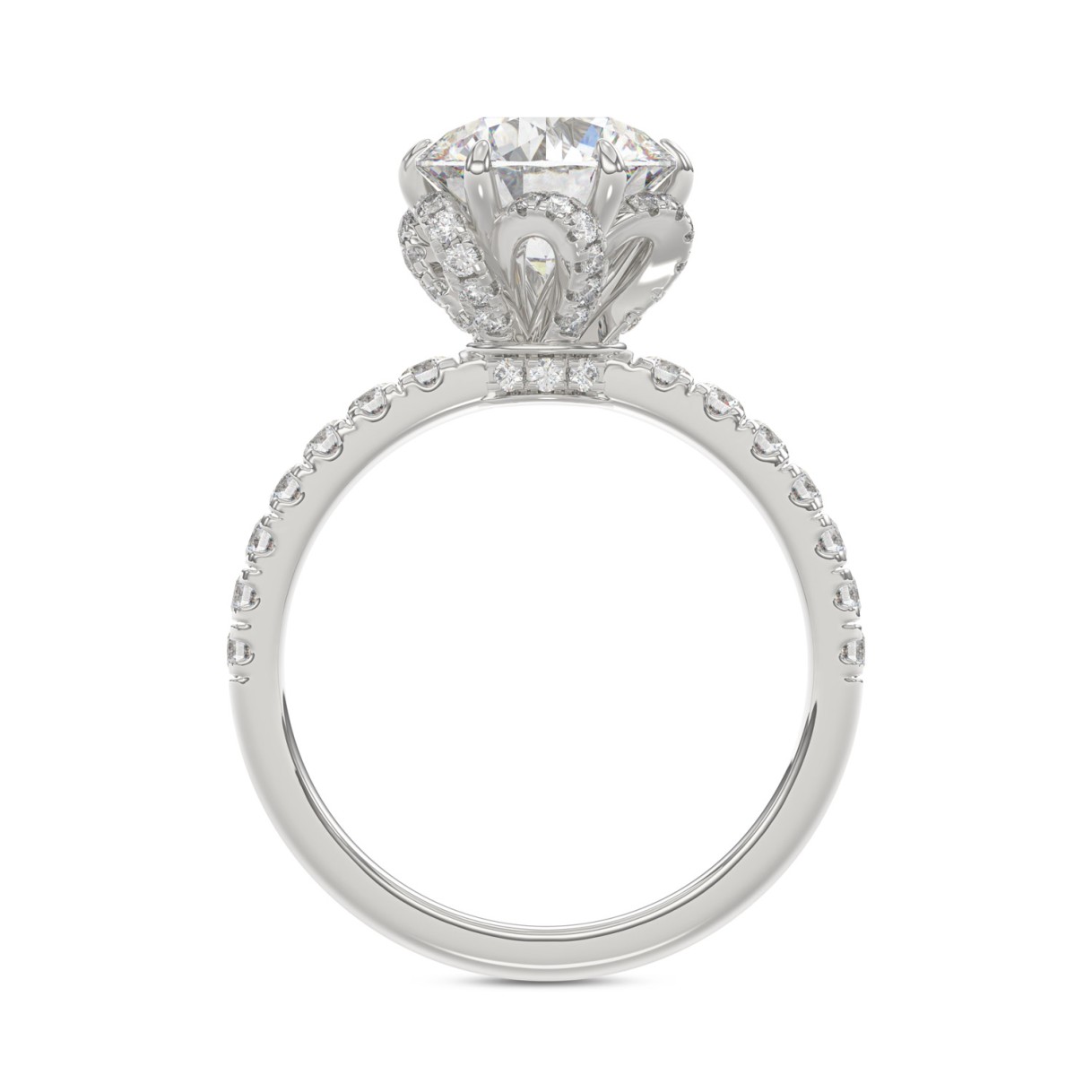 14K WHITE GOLD 2 1/2CT ROUND DIAMOND LADIES RING (CENTER STONE ROUND DIAMOND 2CT)