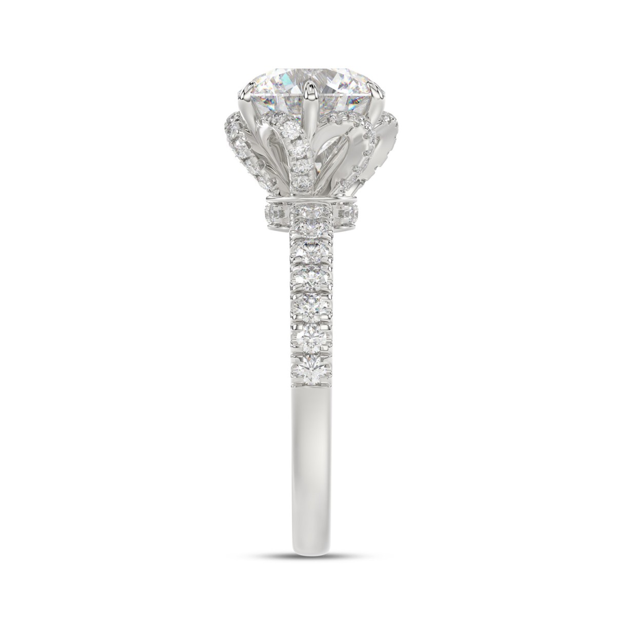 14K WHITE GOLD 2 1/2CT ROUND DIAMOND LADIES RING (CENTER STONE ROUND DIAMOND 2CT)