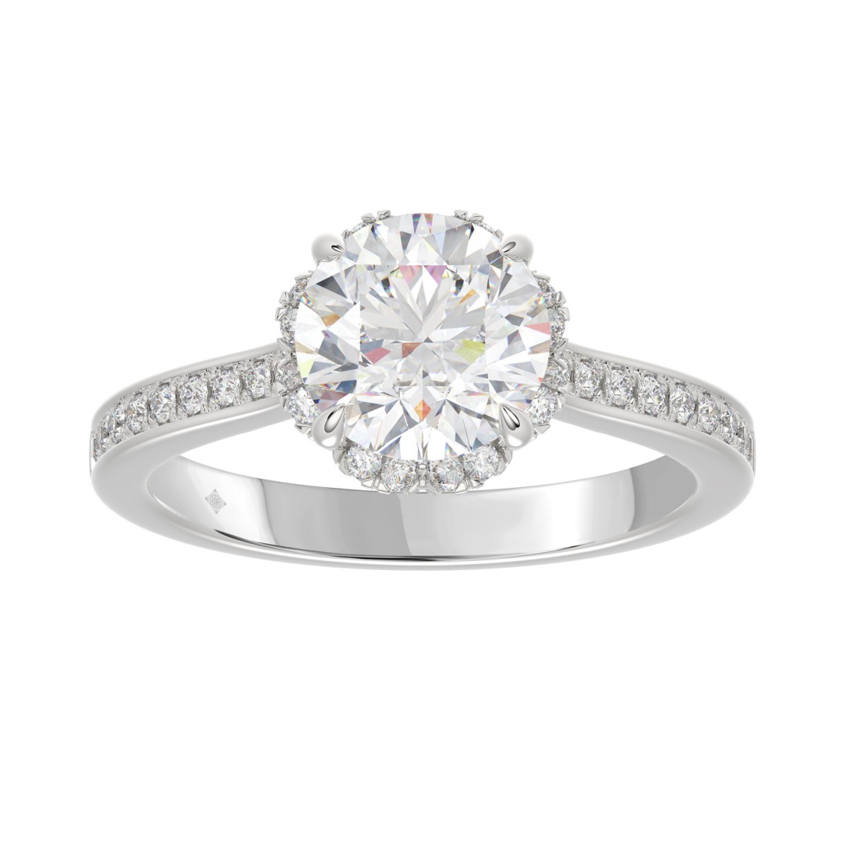 14K WHITE GOLD 2 1/4CT ROUND DIAMOND LADIES RING (...