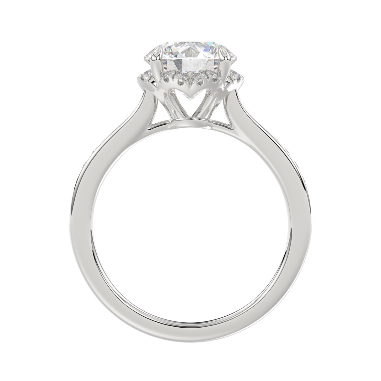 14K WHITE GOLD 2 1/4CT ROUND DIAMOND LADIES RING (CENTER STONE ROUND DIAMOND 2CT)