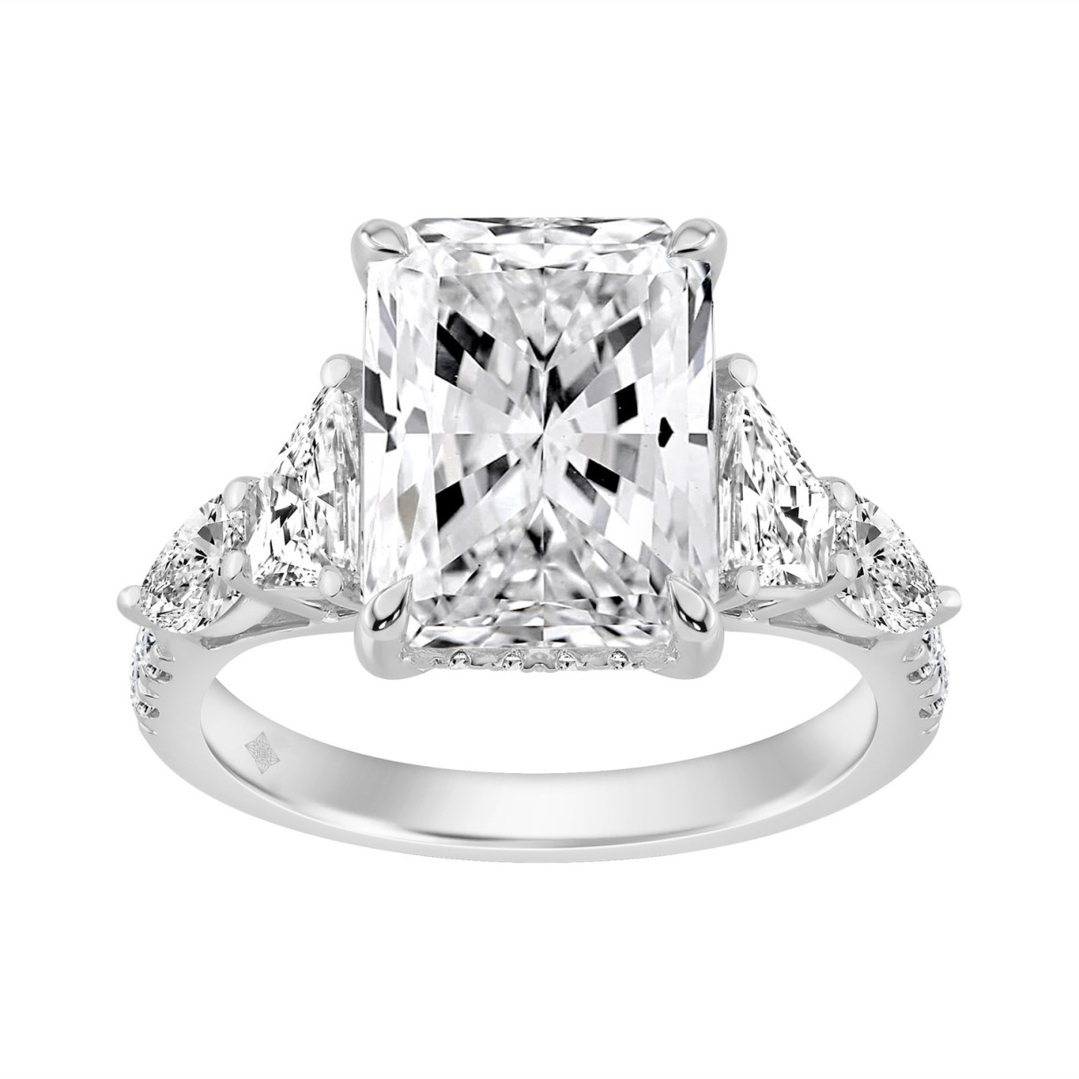 14K WHITE GOLD 6 1/4CT ROUND/RADIANT/PEAR/TRAPEZOI...