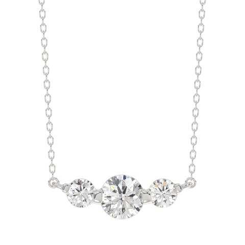 14K WHITE GOLD 1/2CT ROUND DIAMOND LADIES NECKLACE