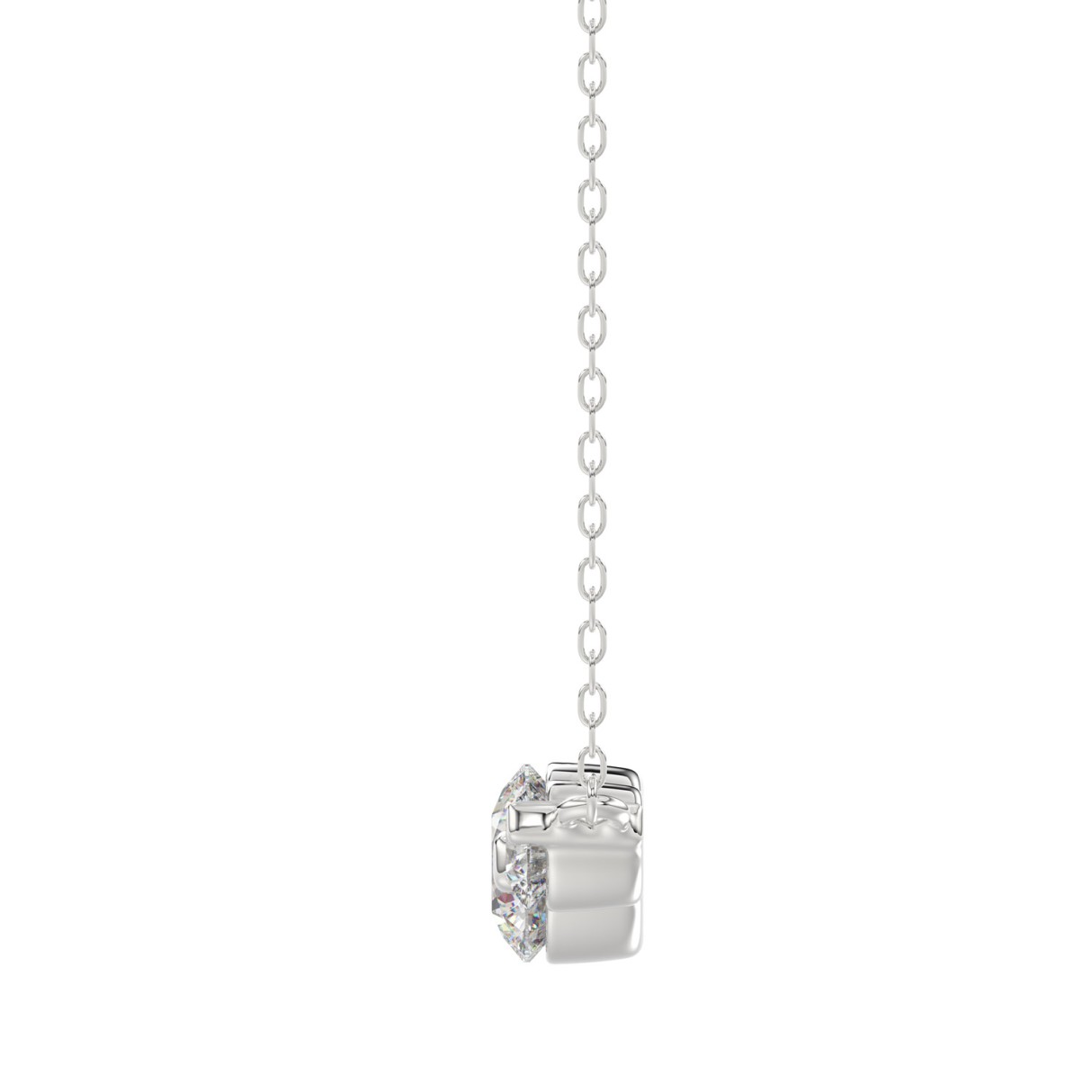 14K WHITE GOLD 1/2CT ROUND DIAMOND LADIES NECKLACE
