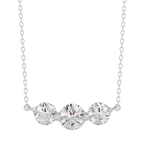 14K WHITE GOLD 3/4CT ROUND DIAMOND LADIES PENDANT WITH CHAIN