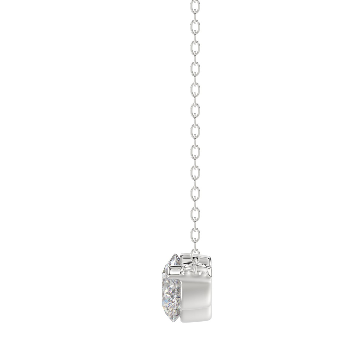 14K WHITE GOLD 3/4CT ROUND DIAMOND LADIES PENDANT WITH CHAIN